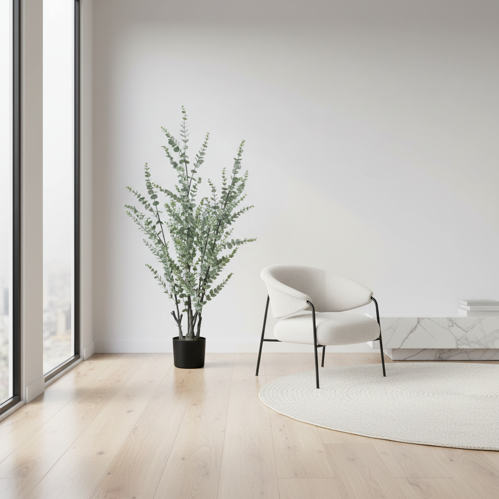 PLANTE ARTIFICIELLE - 89 cm H / EUCALYPTUS D'INTÉRIEUR EN POT DE 12,7 cm