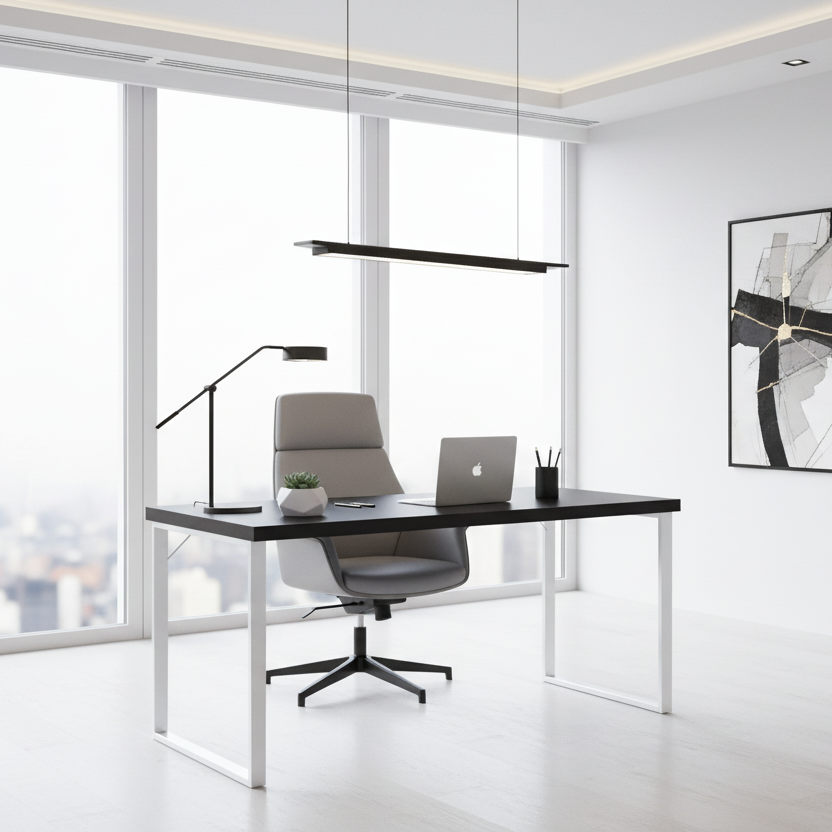 COMPUTER DESK - 48"L / ESPRESSO / SILVER METAL