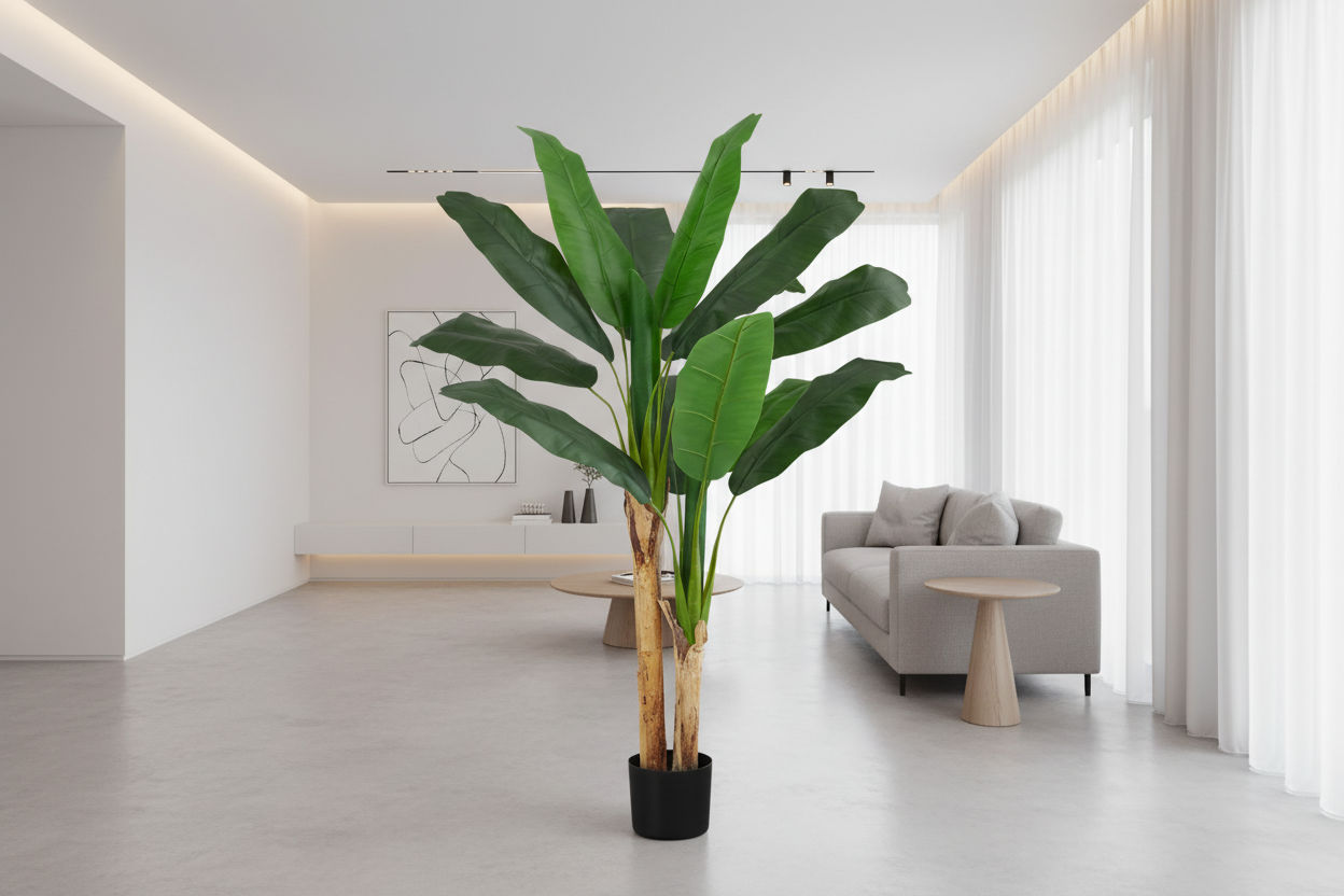 ARTIFICIAL PLANT - 55"H / INDOOR BANANA TREE IN A 6" POT