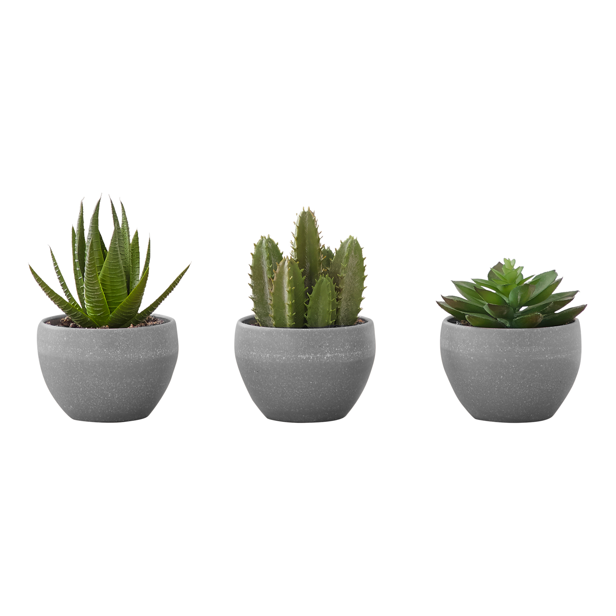 ARTIFICIAL PLANT - 3PCS / 6"H SUCCULENT IN A 3" GREY POT