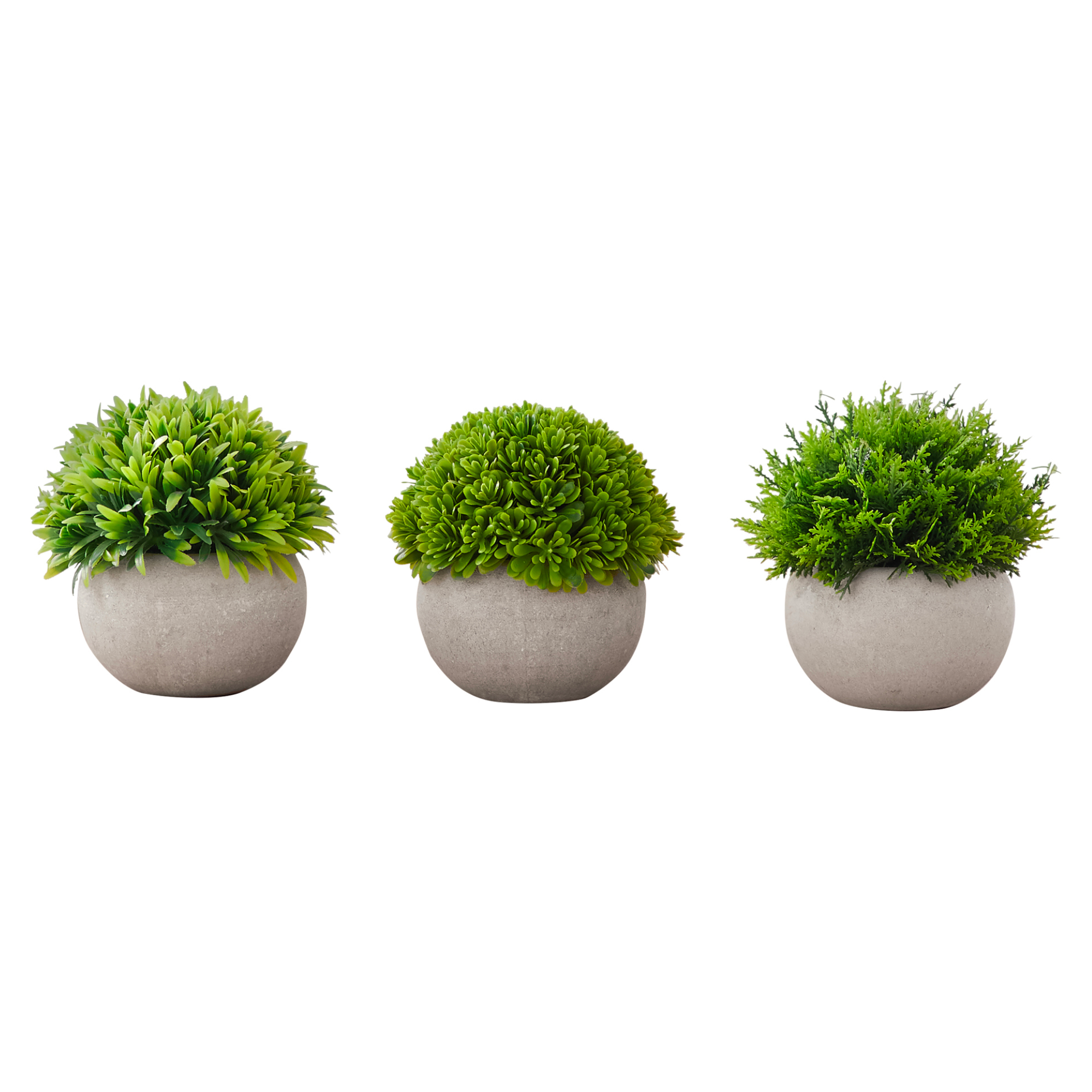 ARTIFICIAL PLANT - 3PCS / 5"H GRASS IN A 3" GREY POT