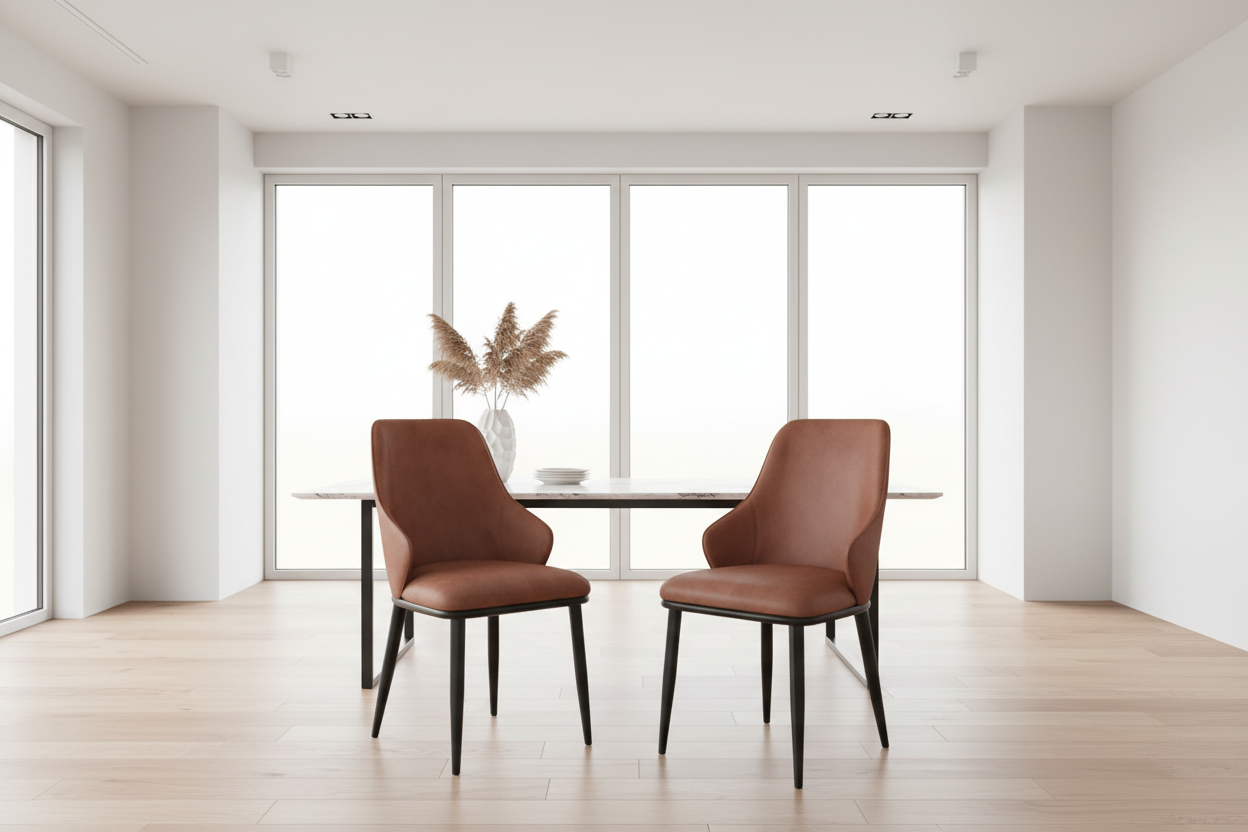 Kash Dining Chair, Set of 2, in Beige Fabric and Black