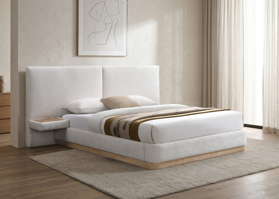 IF-5927 | Modern Upholstered Platform Bed with Floating Nightstands