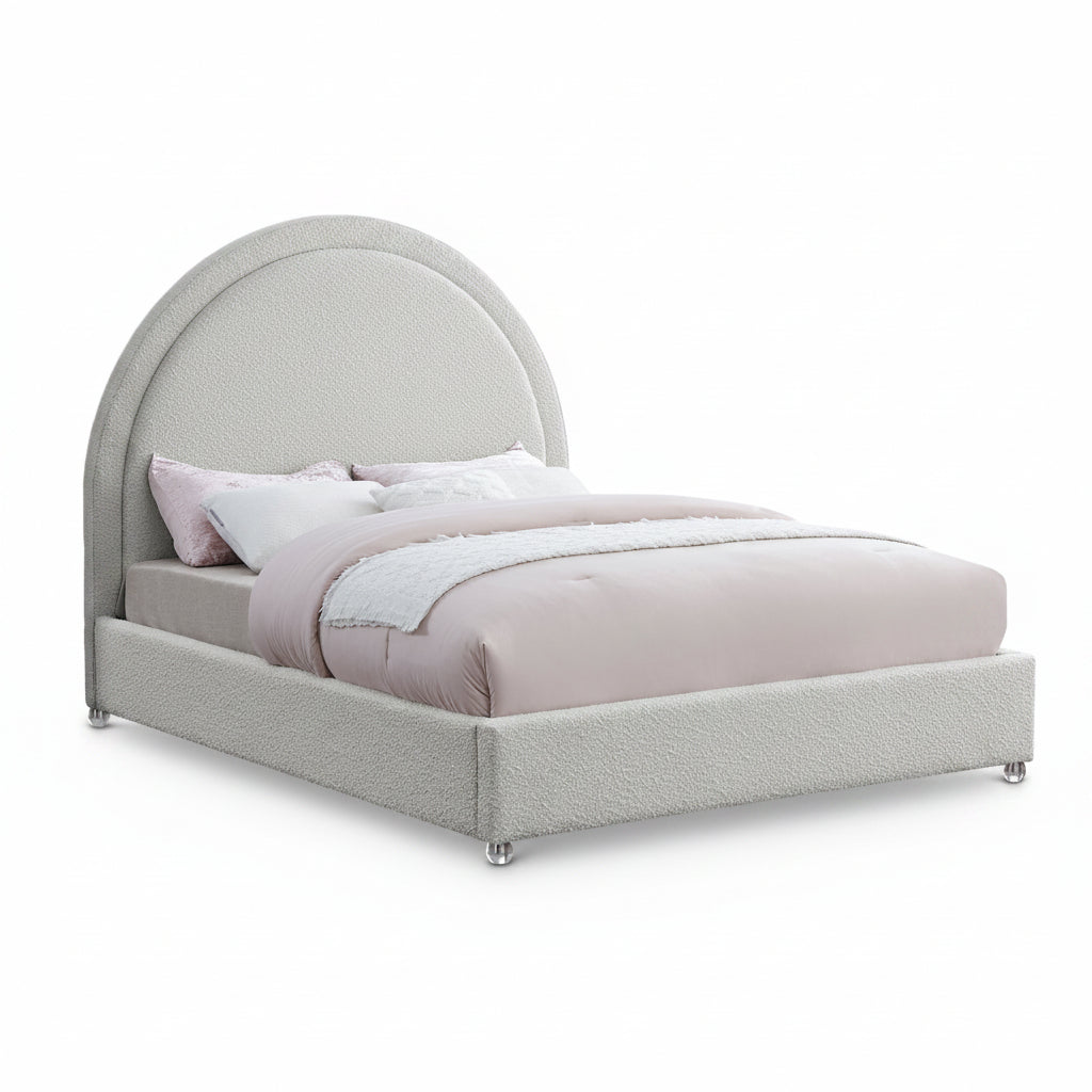 IF-5205 – Creme Boucle Upholstered Bed