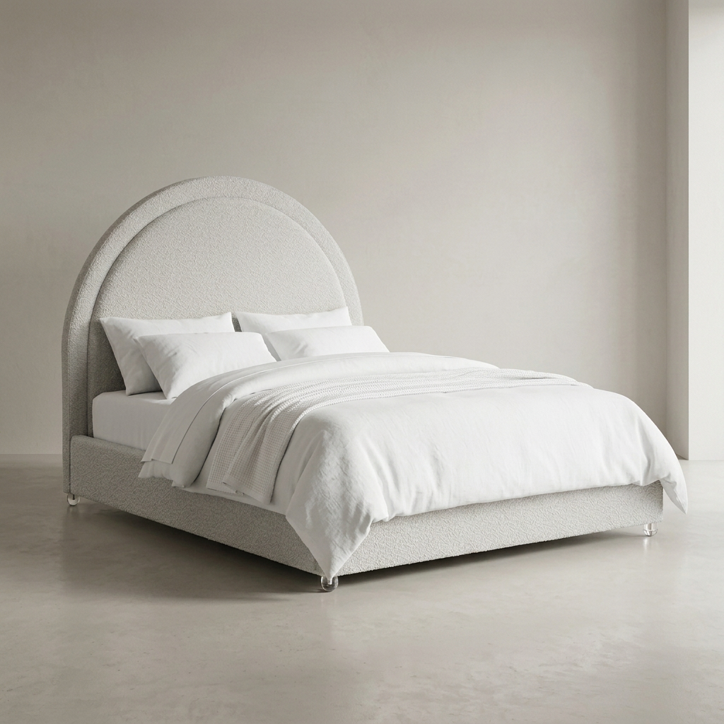 IF-5205 – Creme Boucle Upholstered Bed
