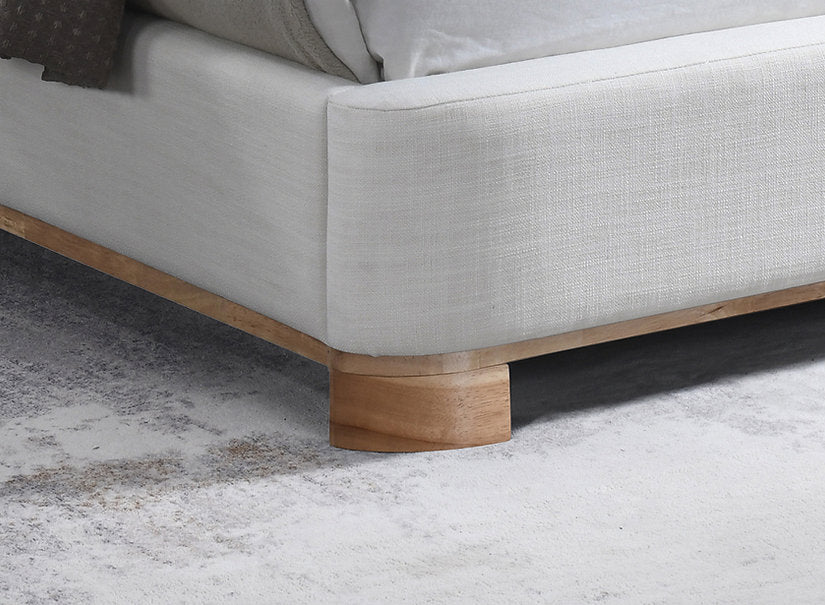 IF-5910 | Modern Upholstered Platform Bed | Creme/Beige