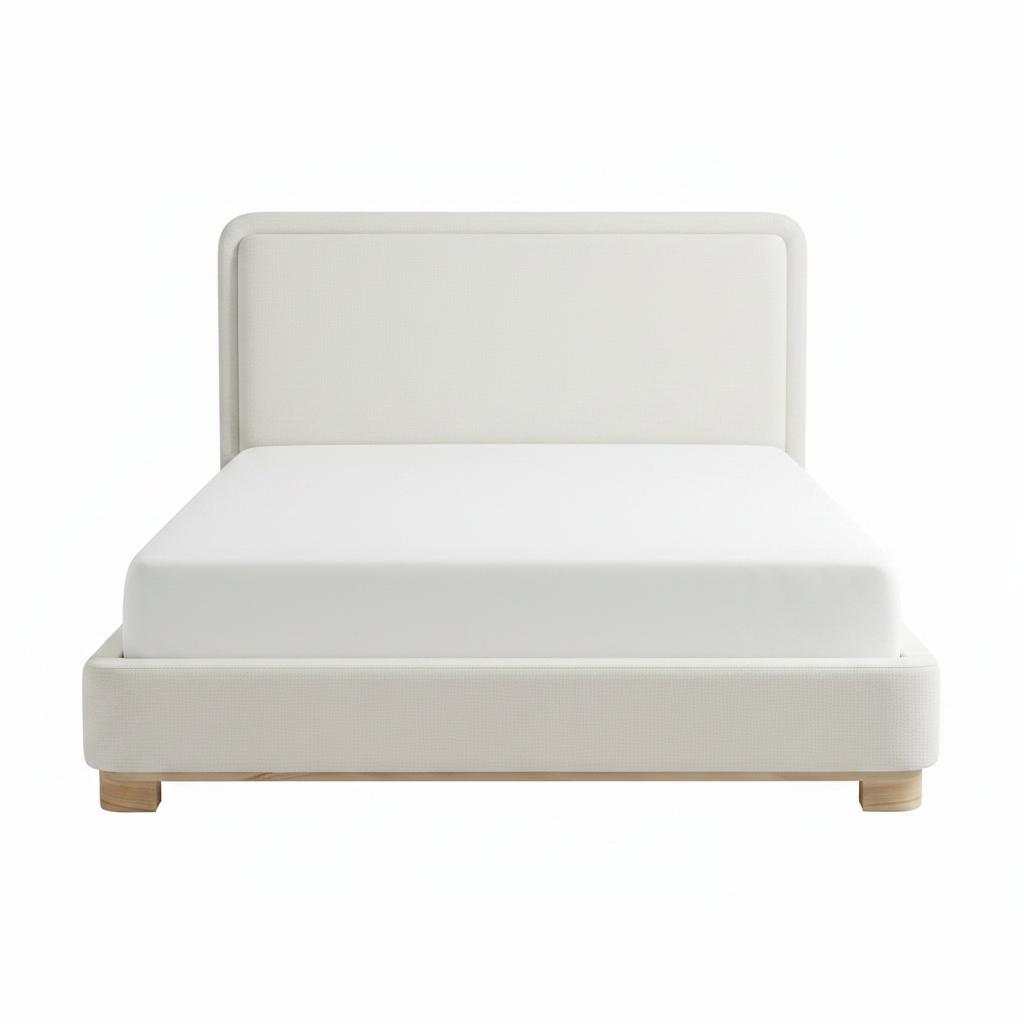 IF-5910 | Modern Upholstered Platform Bed | Creme/Beige