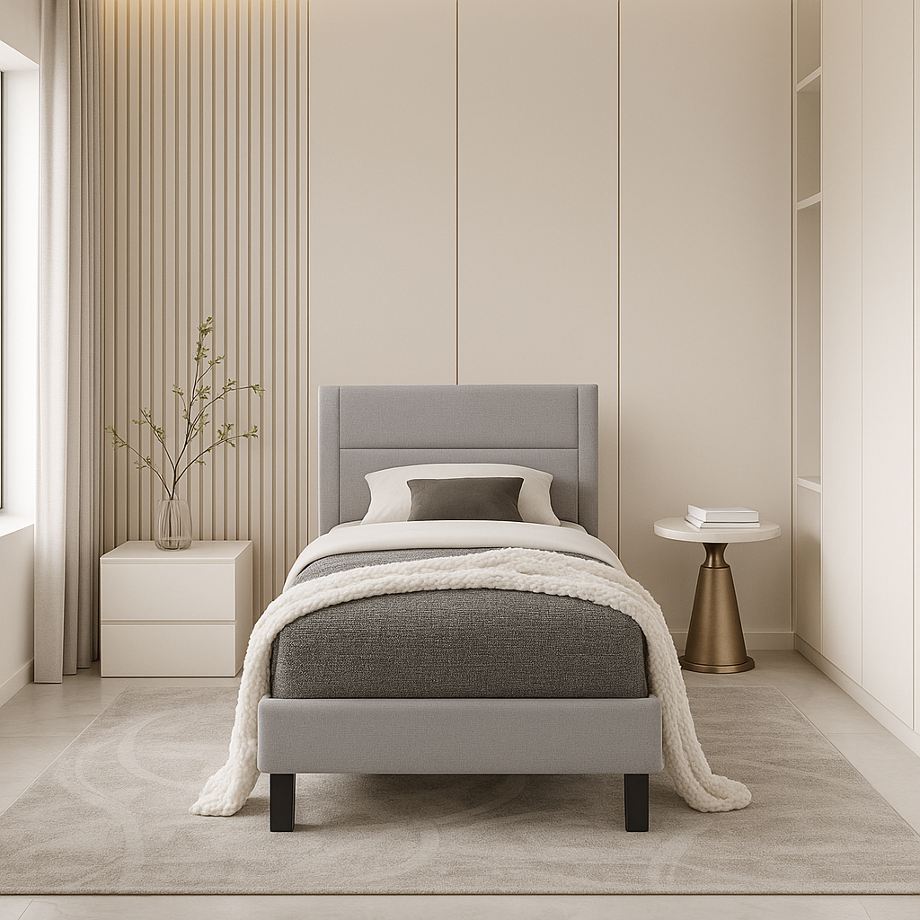 Lit en tissu gris clair IF-5354