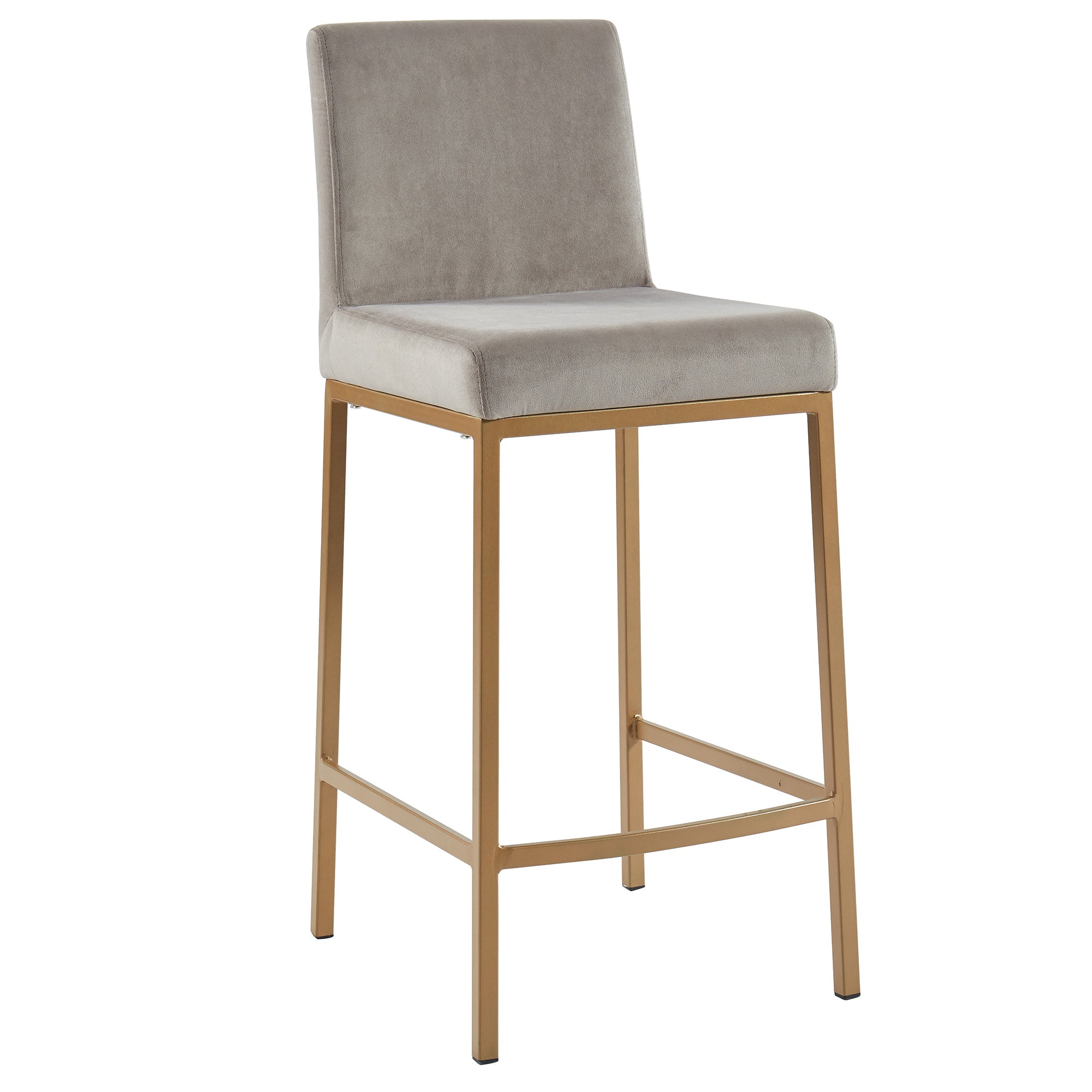 Diego-26" Counter Stool-Grey/Aged Gold, Set of 2