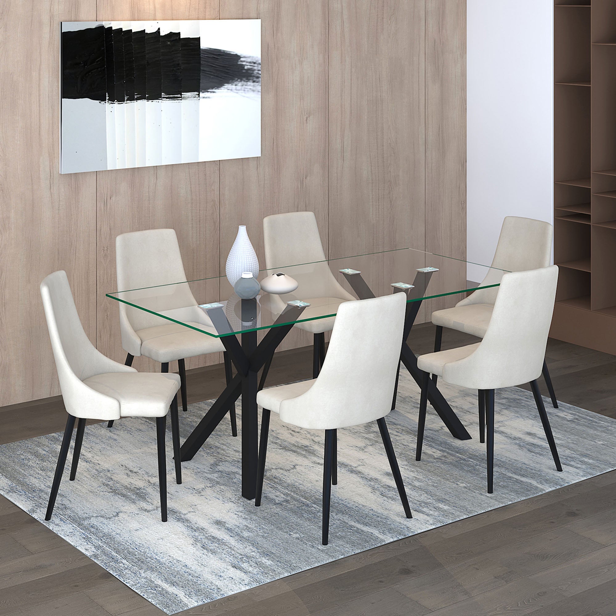 Stark Bk Venice Beg-7Pc Dining Set