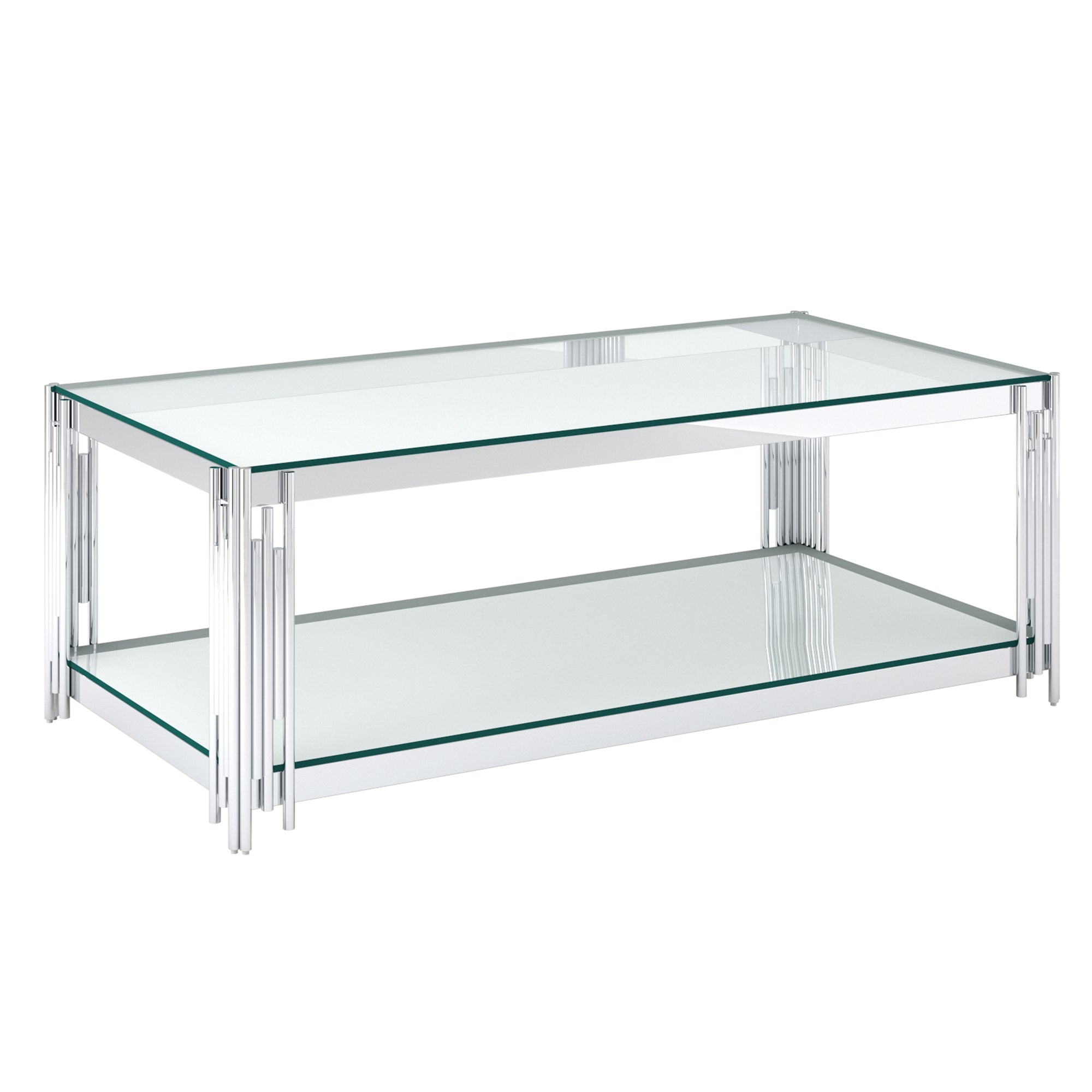 Table basse rectangulaire Estrel en argent