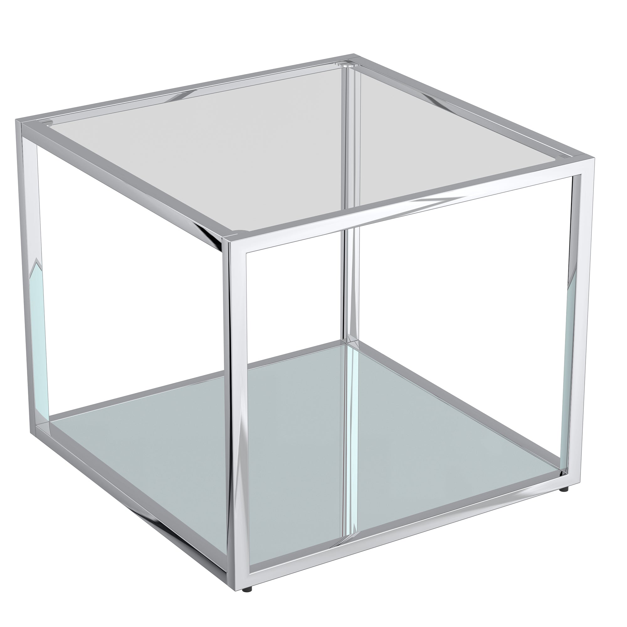 Grande table basse carrée Casini en argent