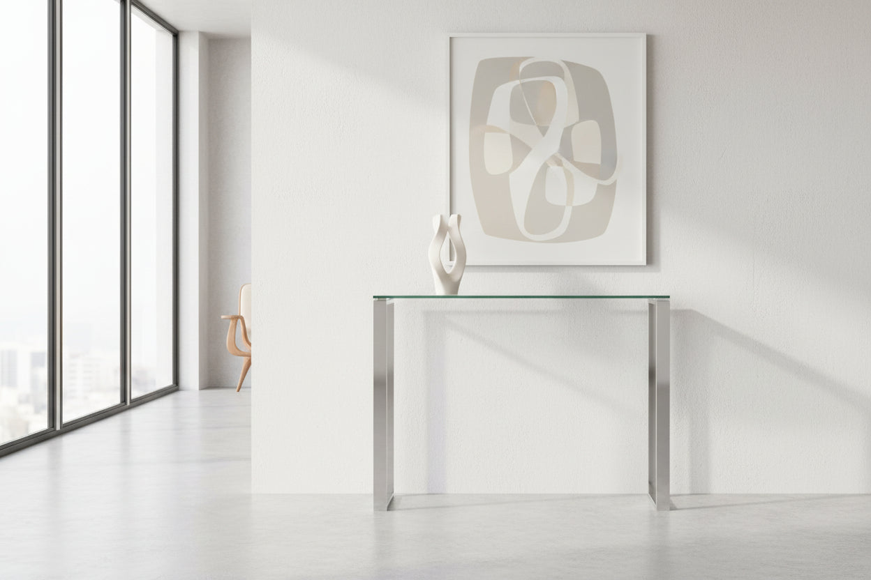 Zevon Console/Desk in Silver