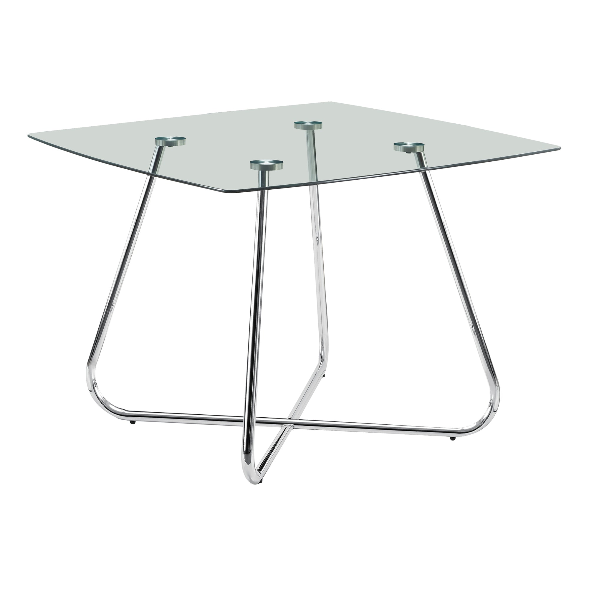 DINING TABLE - 40"DIA CHROME WITH 8MM TEMPERED GLASS