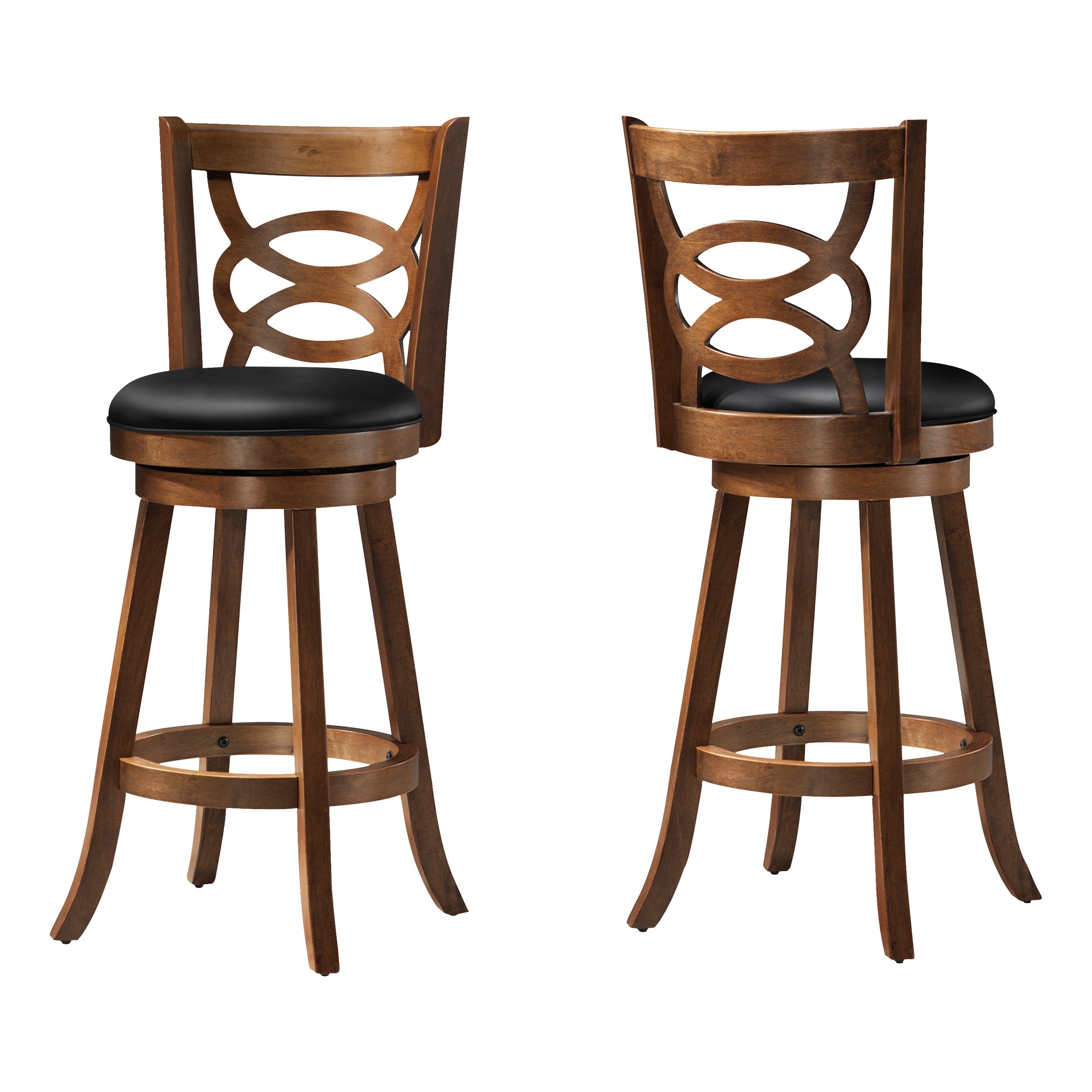 BARSTOOL - 2PCS / 42"H / SWIVEL / DARK OAK BAR HEIGHT