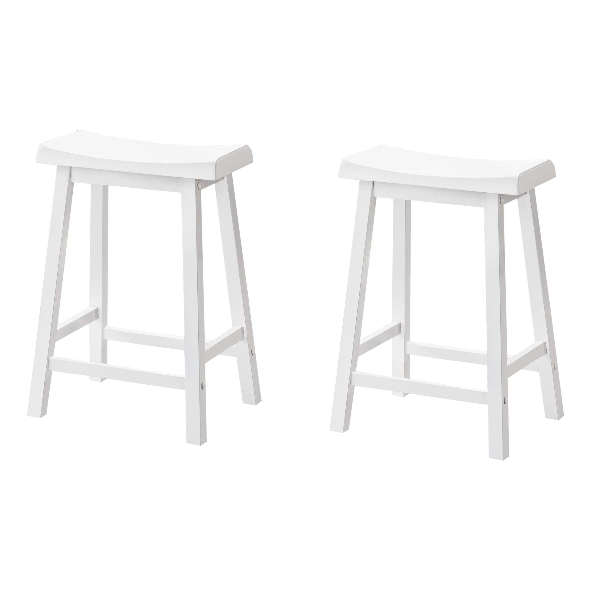 BARSTOOL - 2PCS / 24"H / WHITE SADDLE SEAT
