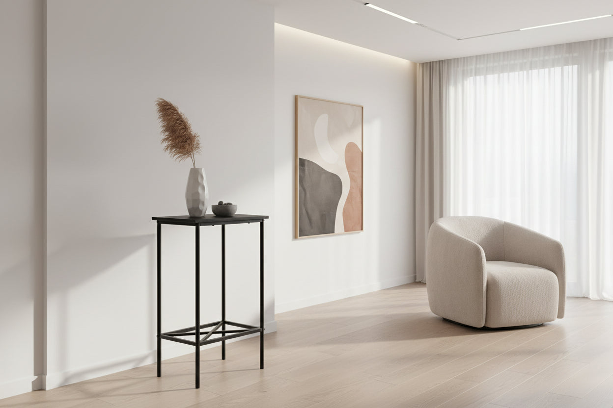 TABLE D'APPOINT - 24"H / NOIR / MÉTAL NOIR