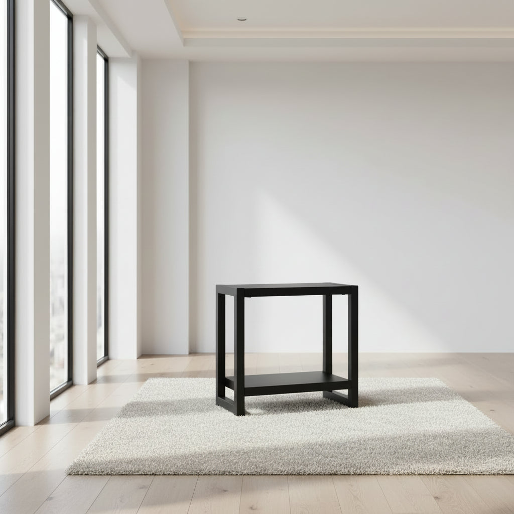 ACCENT TABLE - 22"H / BLACK / BLACK METAL