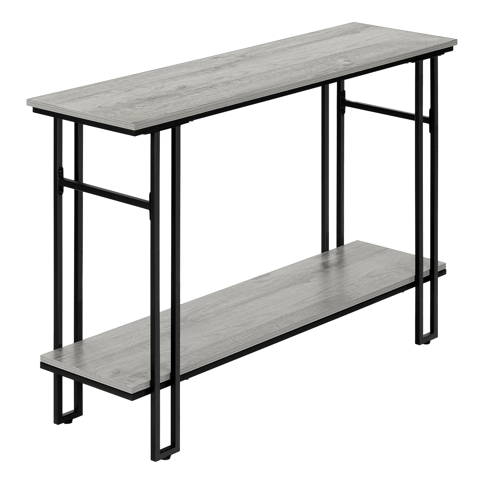 TABLE D'APPOINT - 48"L / CONSOLE D'ENTRÉE EN MÉTAL GRIS / NOIR