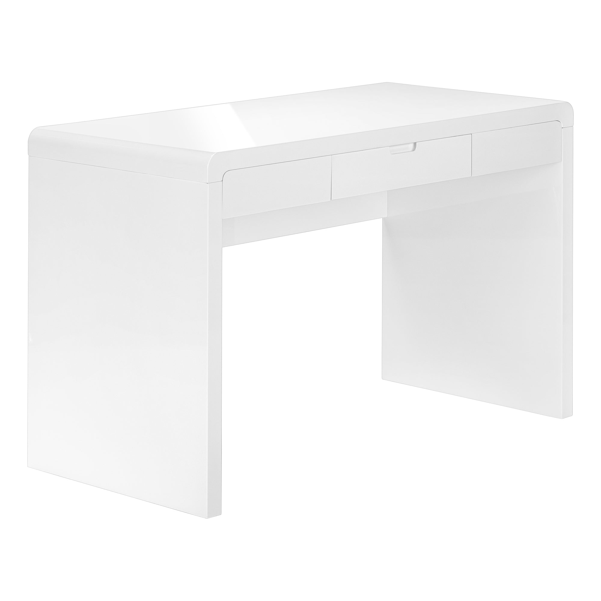 BUREAU D'ORDINATEUR - 48"L / BLANC BRILLANT / TIROIR DE RANGEMENT