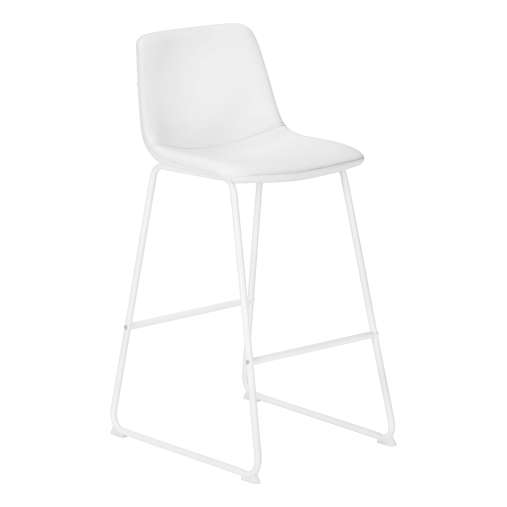 OFFICE CHAIR - WHITE LEATHER-LOOK / STAND-UP DESK