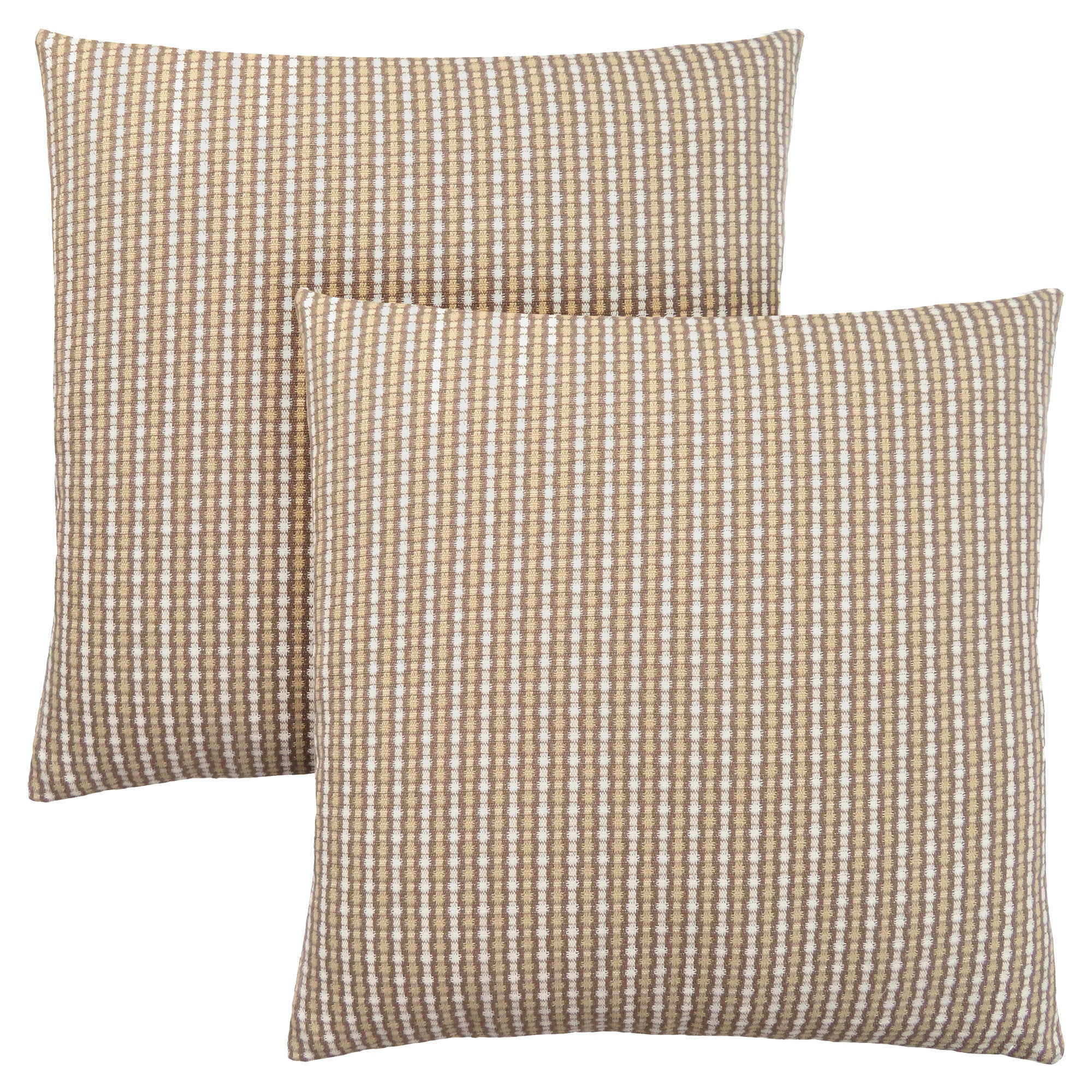 COUSSIN - 45,7 x 45,7 cm / POIS ABSTRAITS TAUPE CLAIR / FONCÉ / 2 PIÈCES