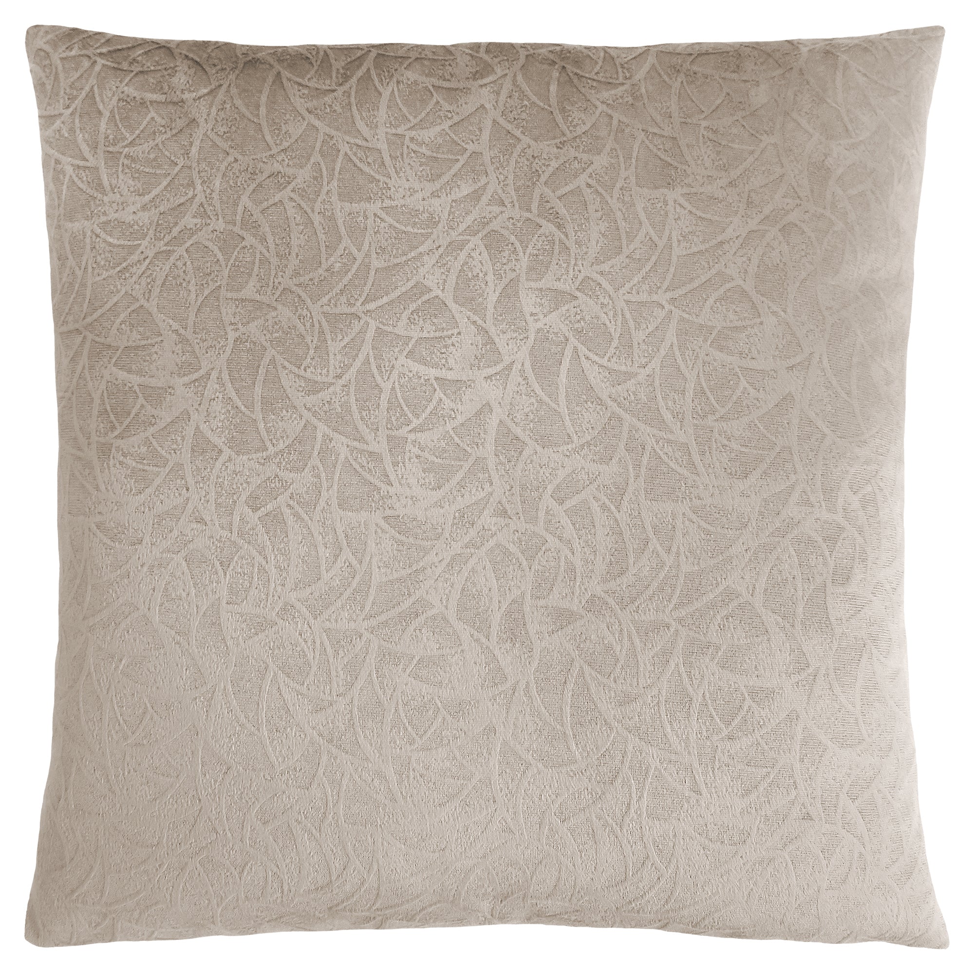 COUSSIN - 18"X 18" / VELOURS FLORAL TAUPE / 1PC