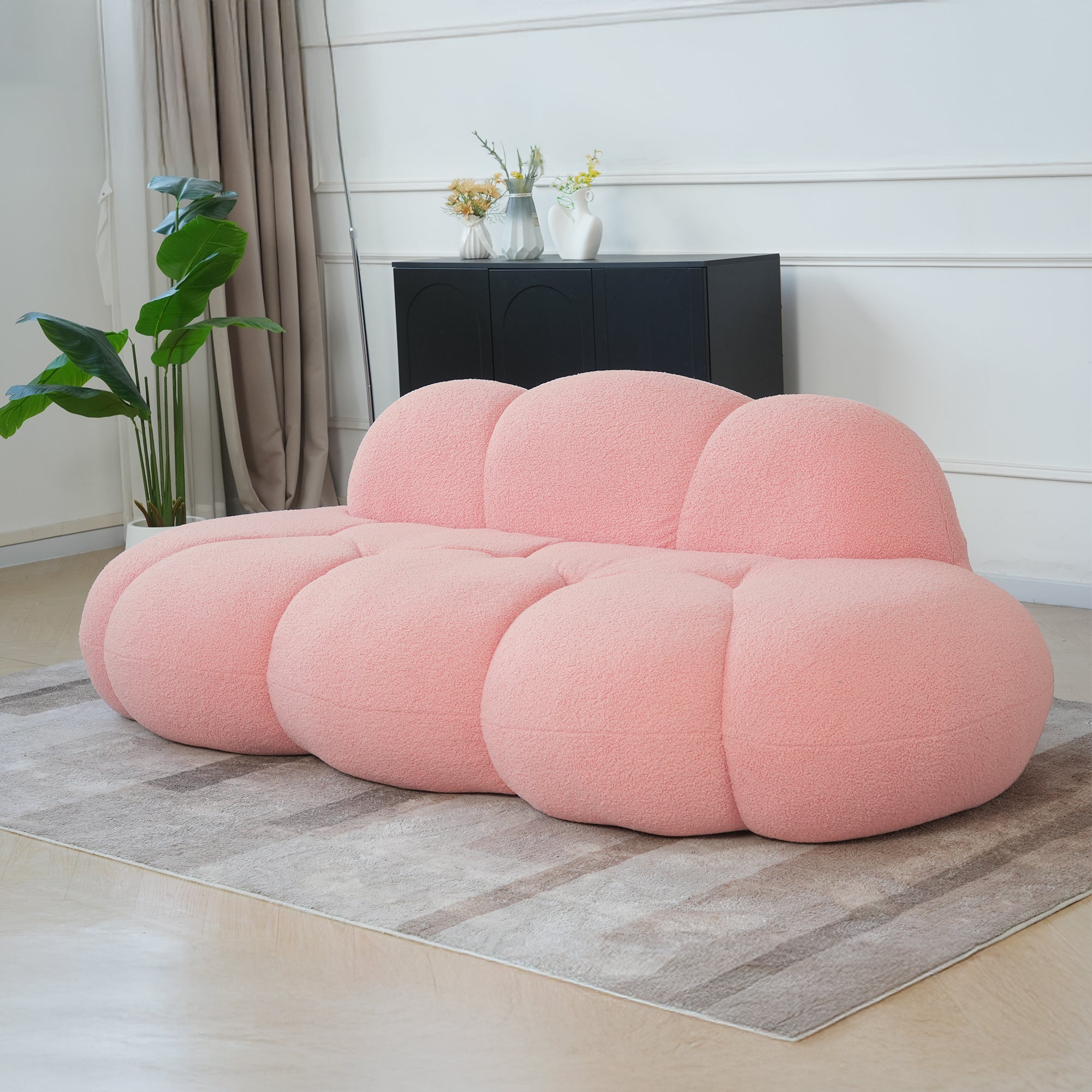 Bubble Curve Boneless Sherpa Fleece Sofa