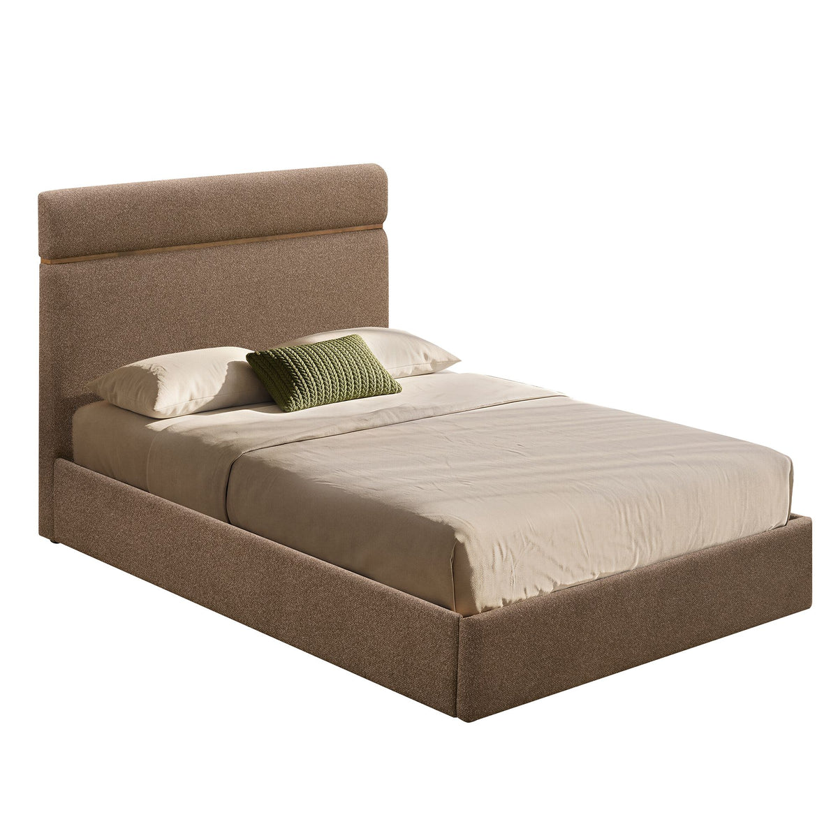 Aniza 60" Queen Platform Bed with Drawer in Brown