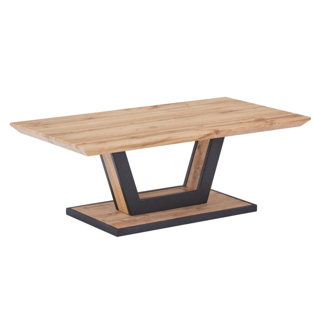 Table basse rectangulaire Forna en naturel et noir