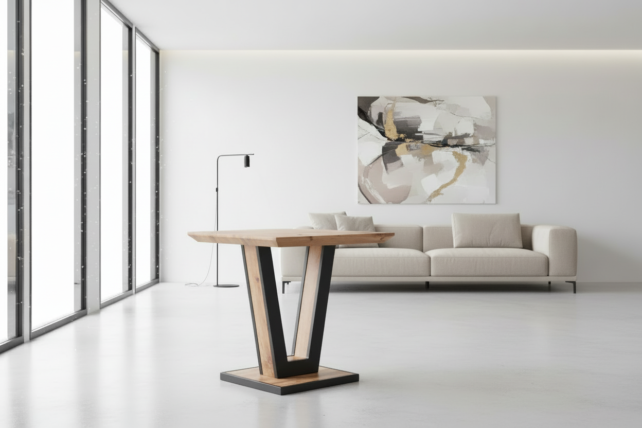 Forna Console Table in Natural and Black