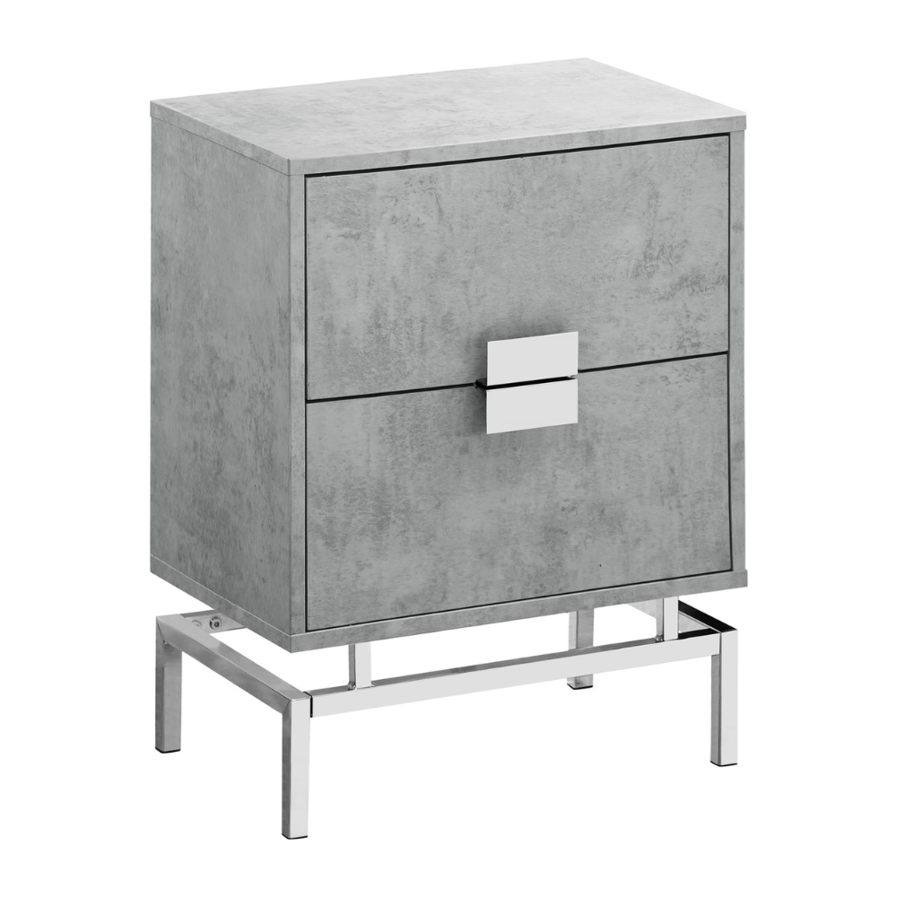 TABLE D'APPOINT - 24"H / CIMENT GRIS / MÉTAL CHROME 