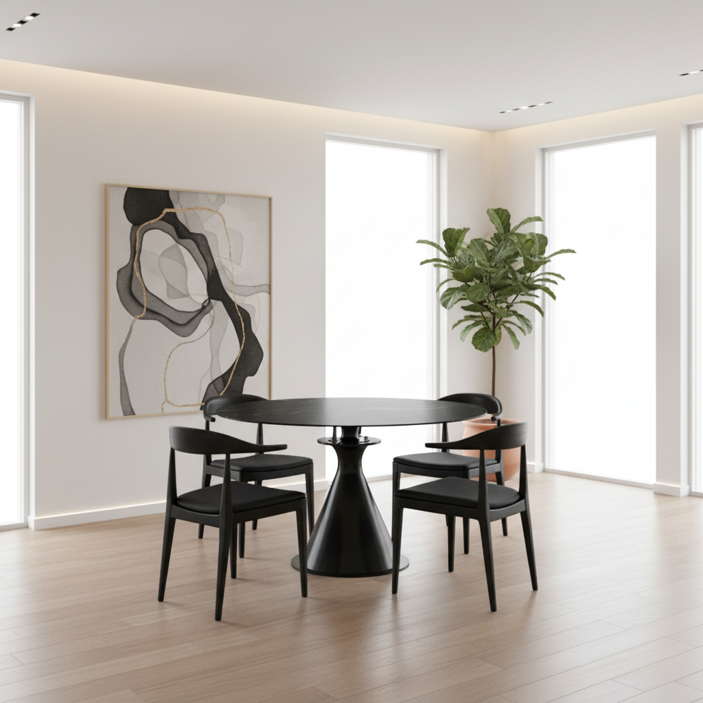 Calisto Round Pedestal Dining Table w/Extension