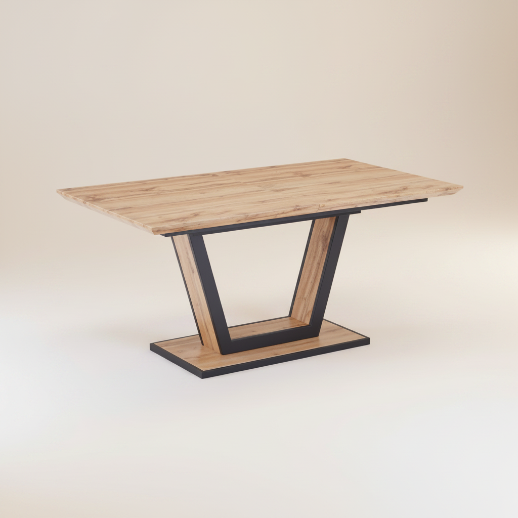 Forna Dining Table W/extension In Natural And Black