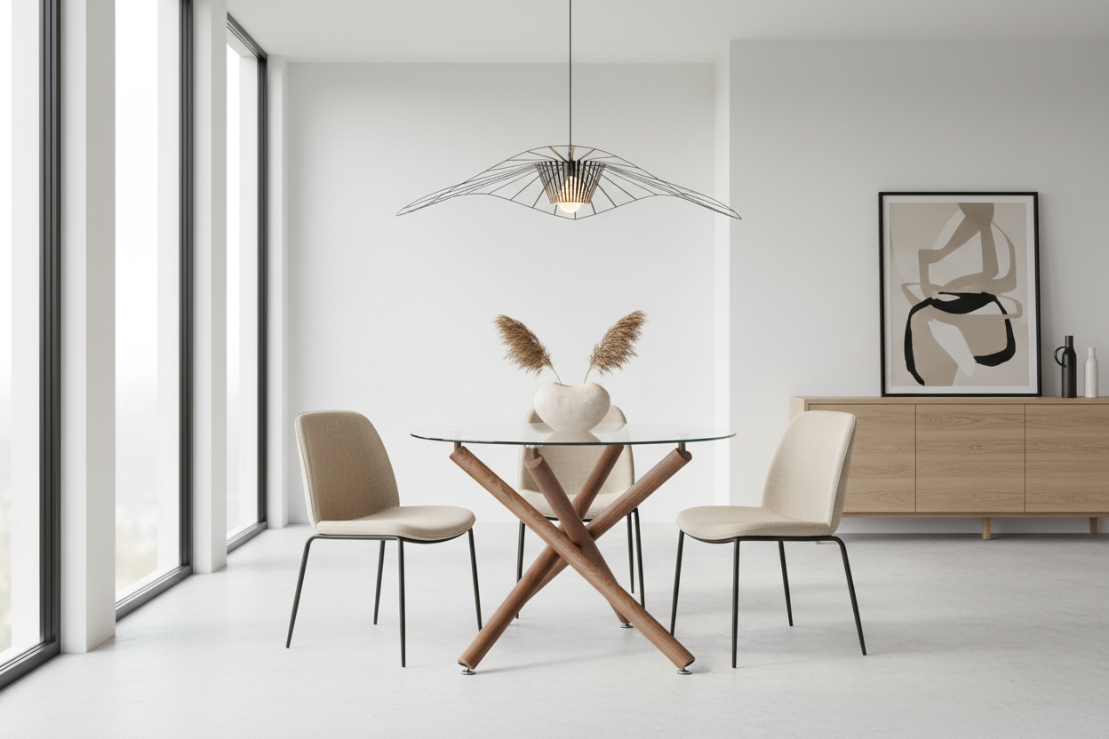 Rocca Round Dining Table in Walnut