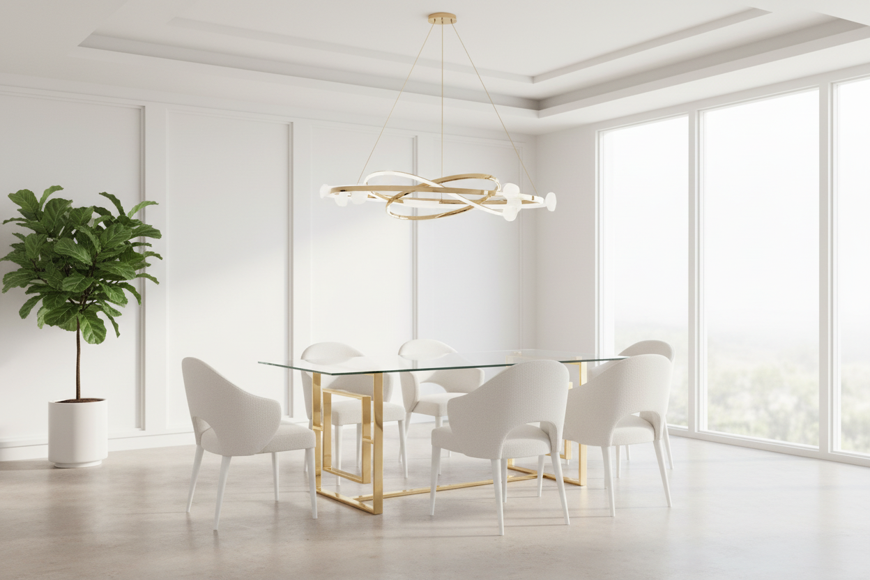 Eros Rectangular Dining Table in Silver