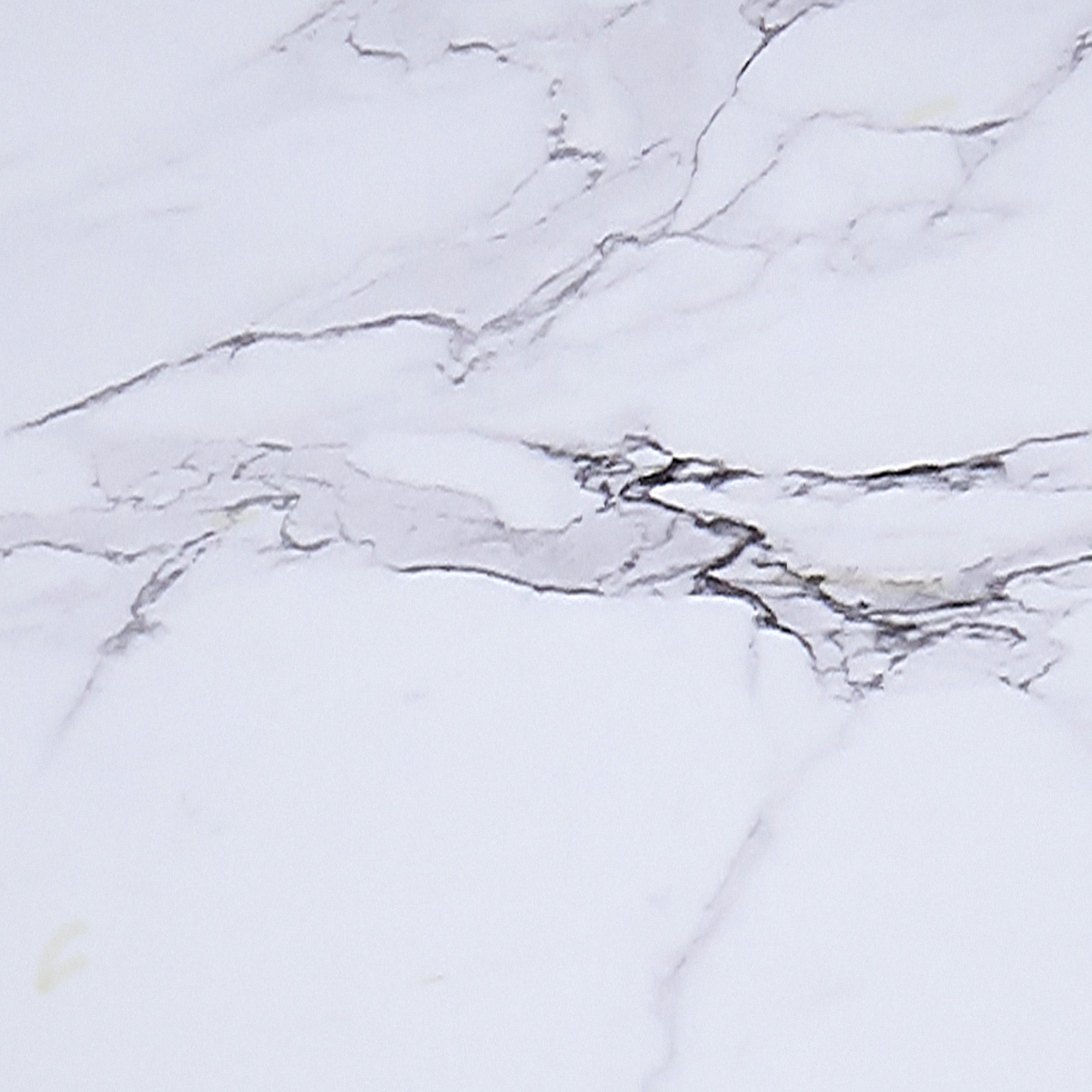 Zilo 48" Round Dining Table in White Faux Marble and Black