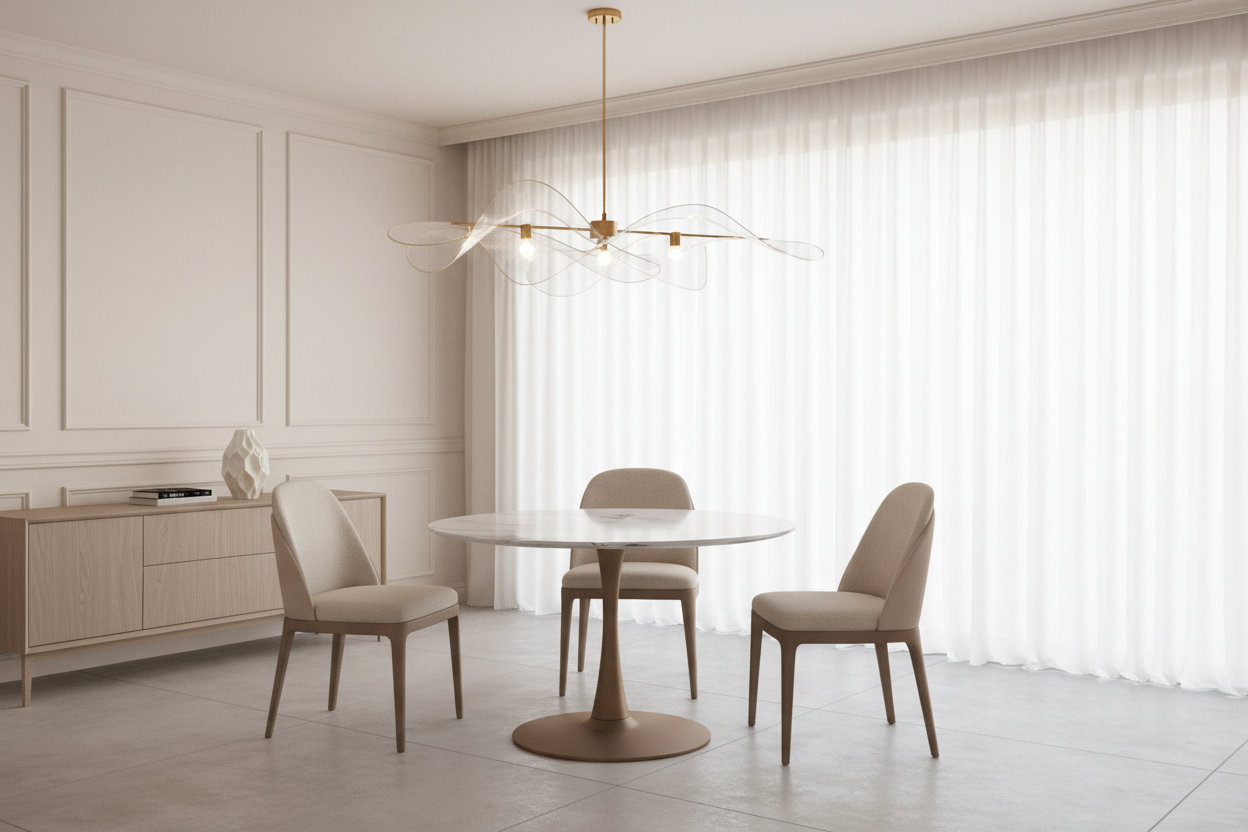 Zilo 48" Round Dining Table in White Faux Marble and Black