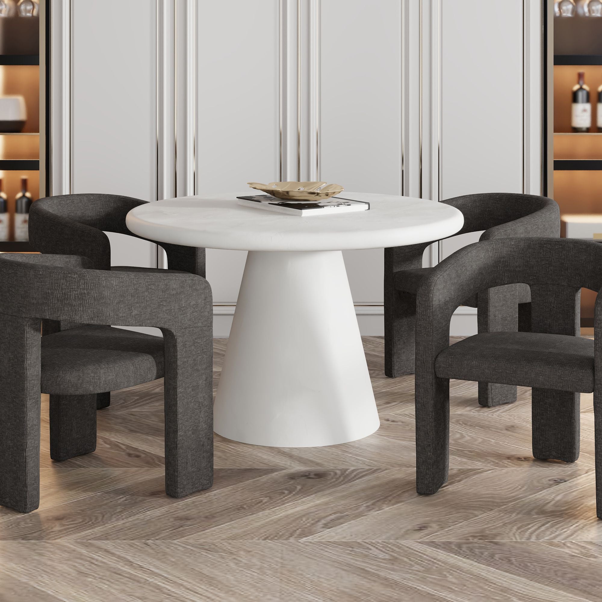 Galio Round Dining Table in White
