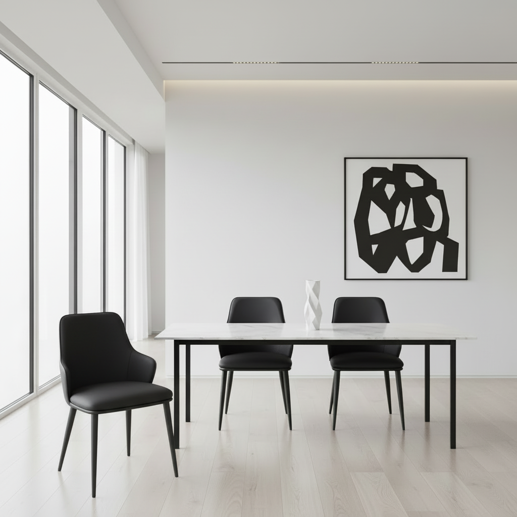 Kash Dining Chair, Set of 2, in Beige Fabric and Black