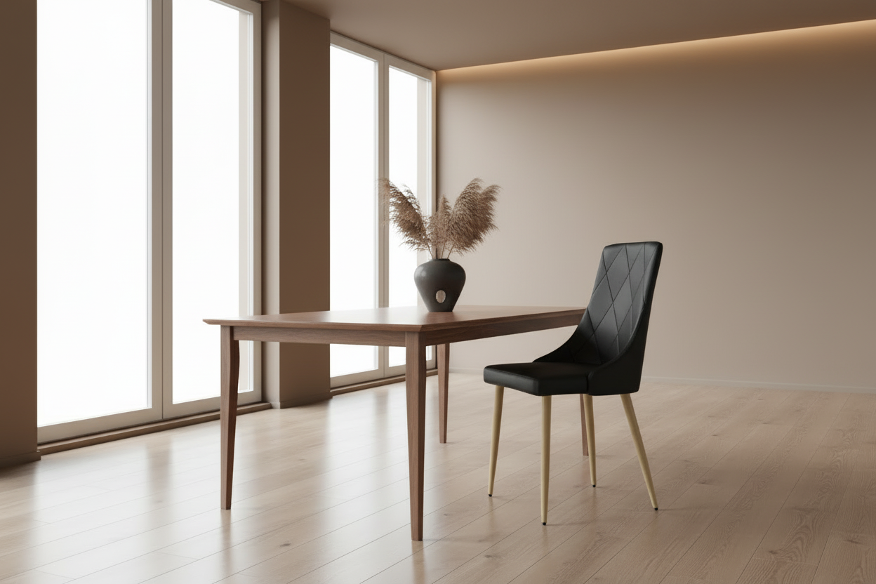 Antoine Dining Chair, Set of 2 in Black and Aged Gold