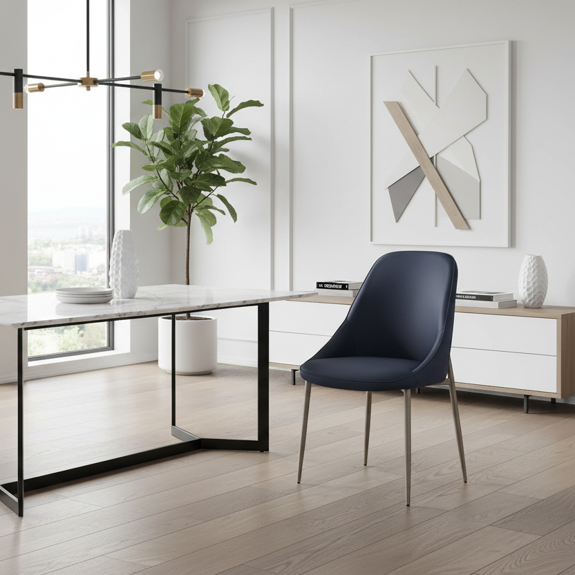 Cleo Dining Chair, Set of 2, in Black and Aged Gold