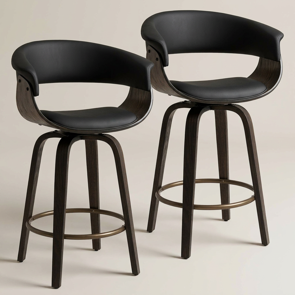 Tabouret de bar Holt 26 po avec pivot, ensemble de 2 