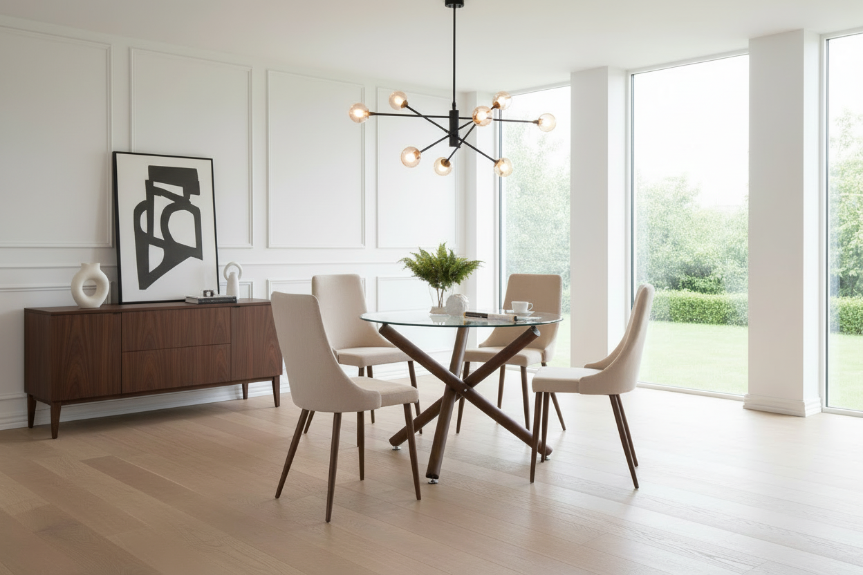 Rocca/Cora 5pc Dining Set in Walnut