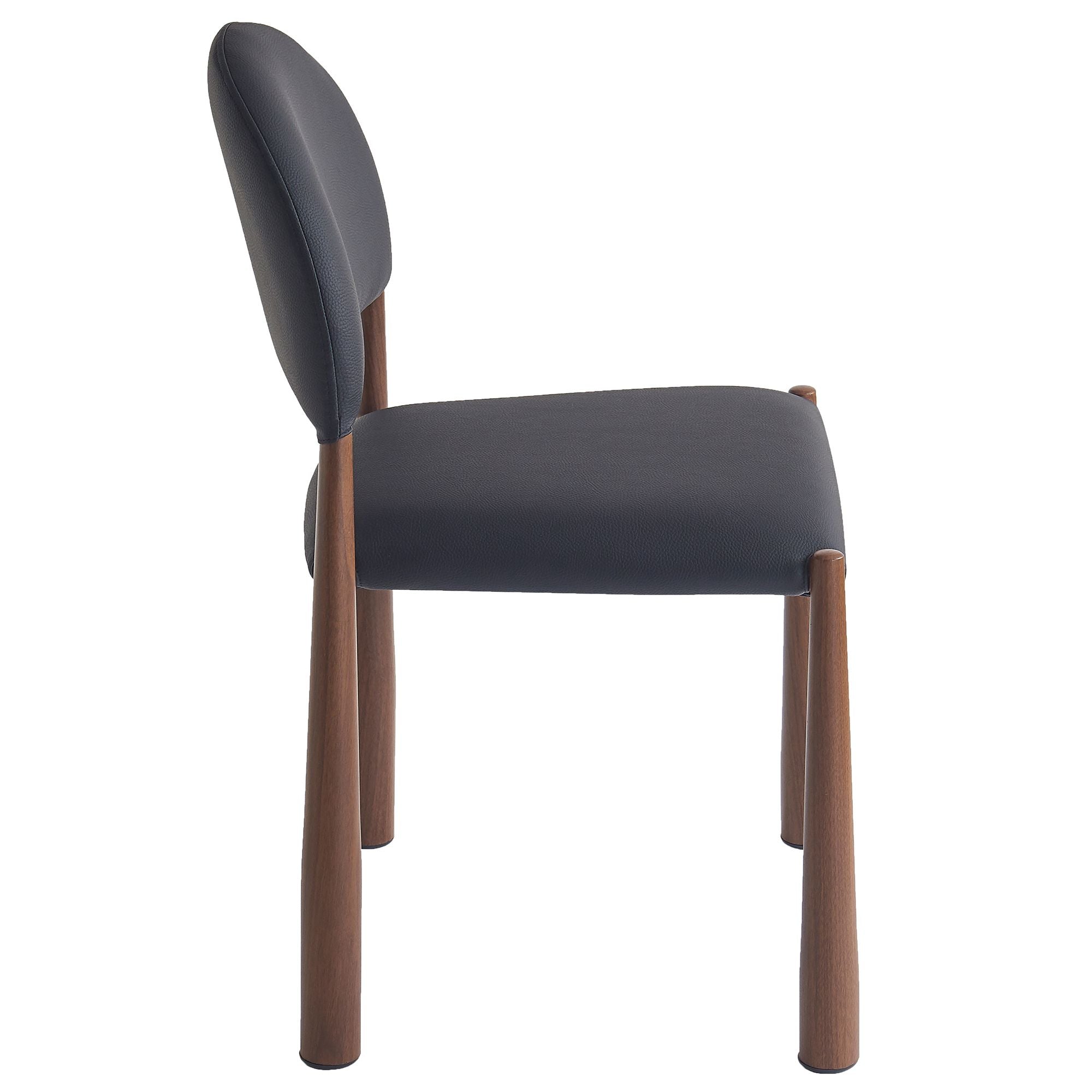 Zaloa and Auggie 9pc Dining Set - Walnut Table and Black Chairs