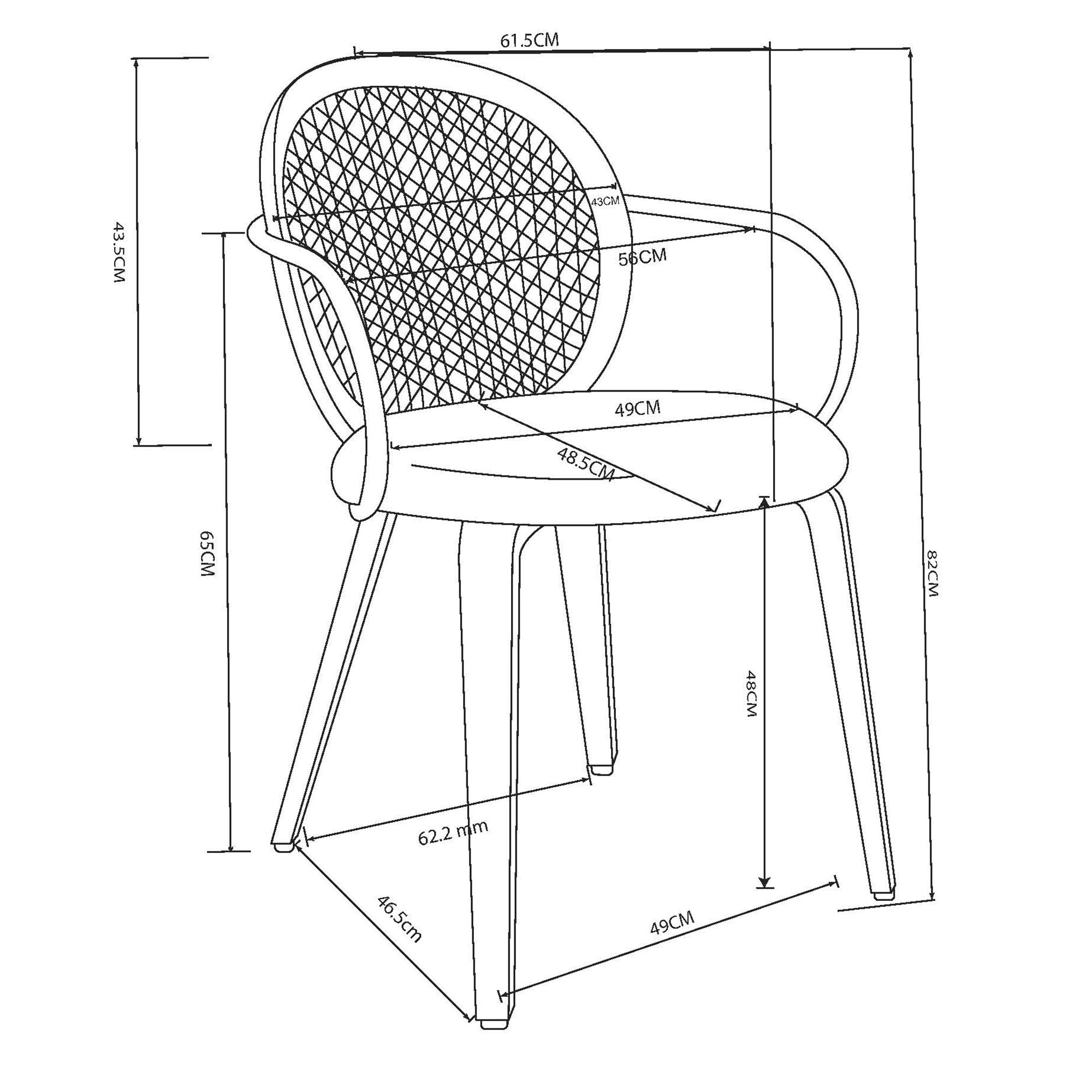 Tovas/Orias 5pc Dining Set - Black Round Table with Walnut Chair