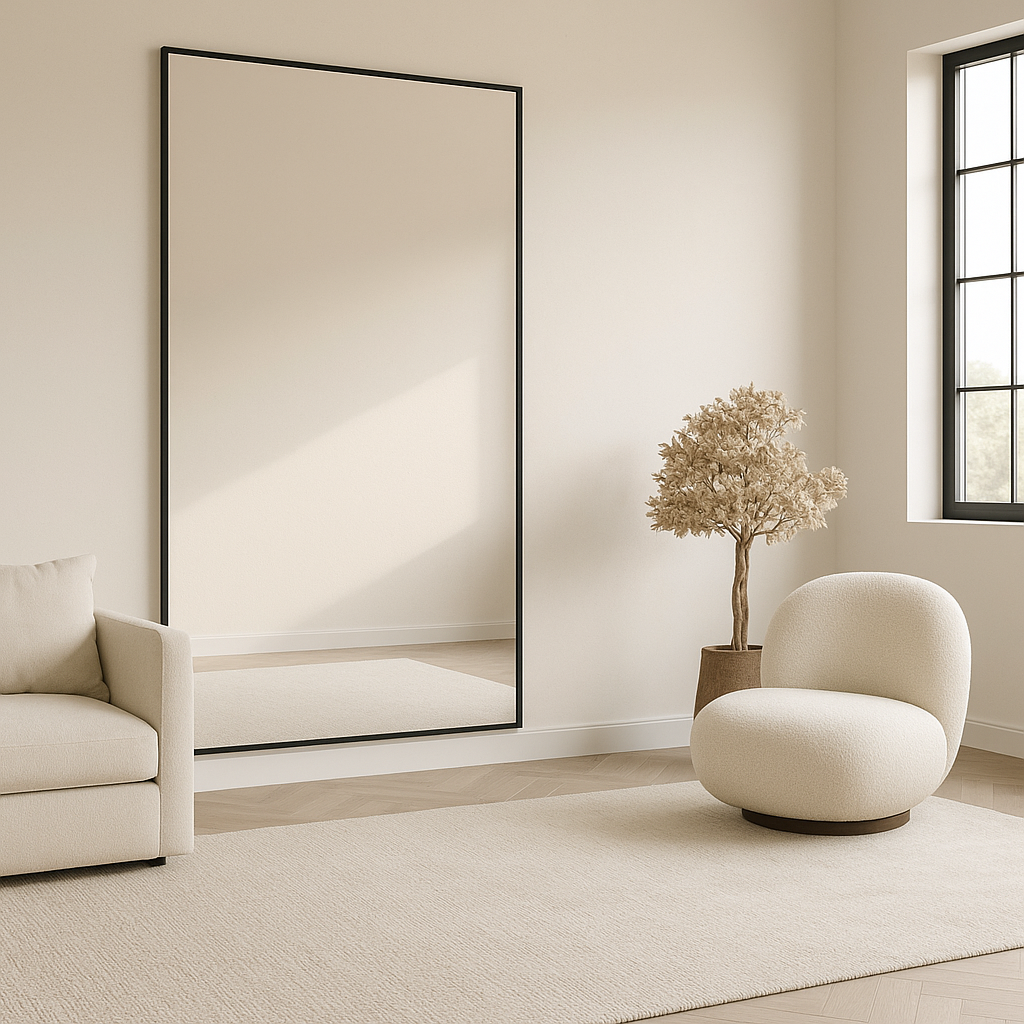 Ella Black Frame Mirror 80"