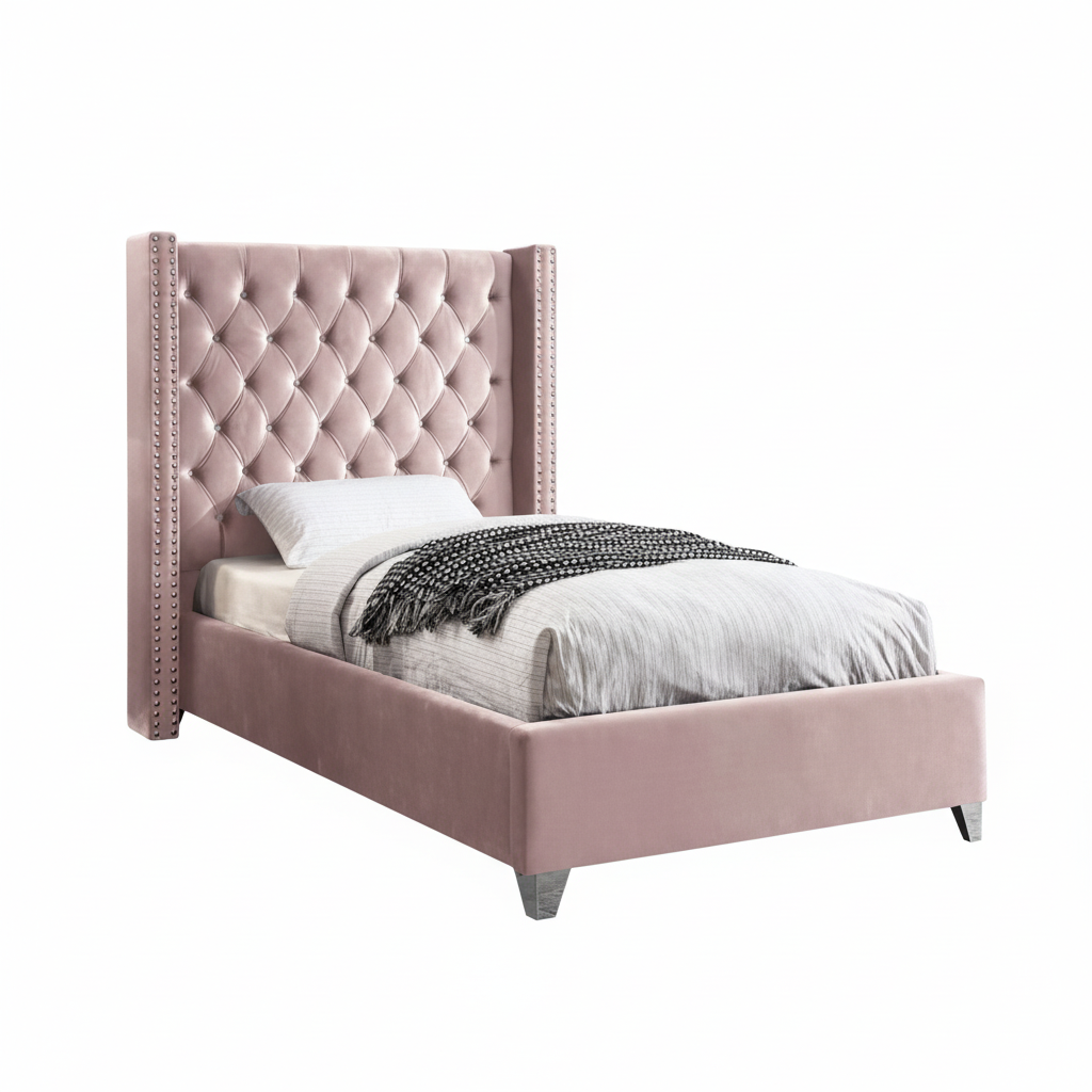 IF-5895 Pink Contemporary Style Bed