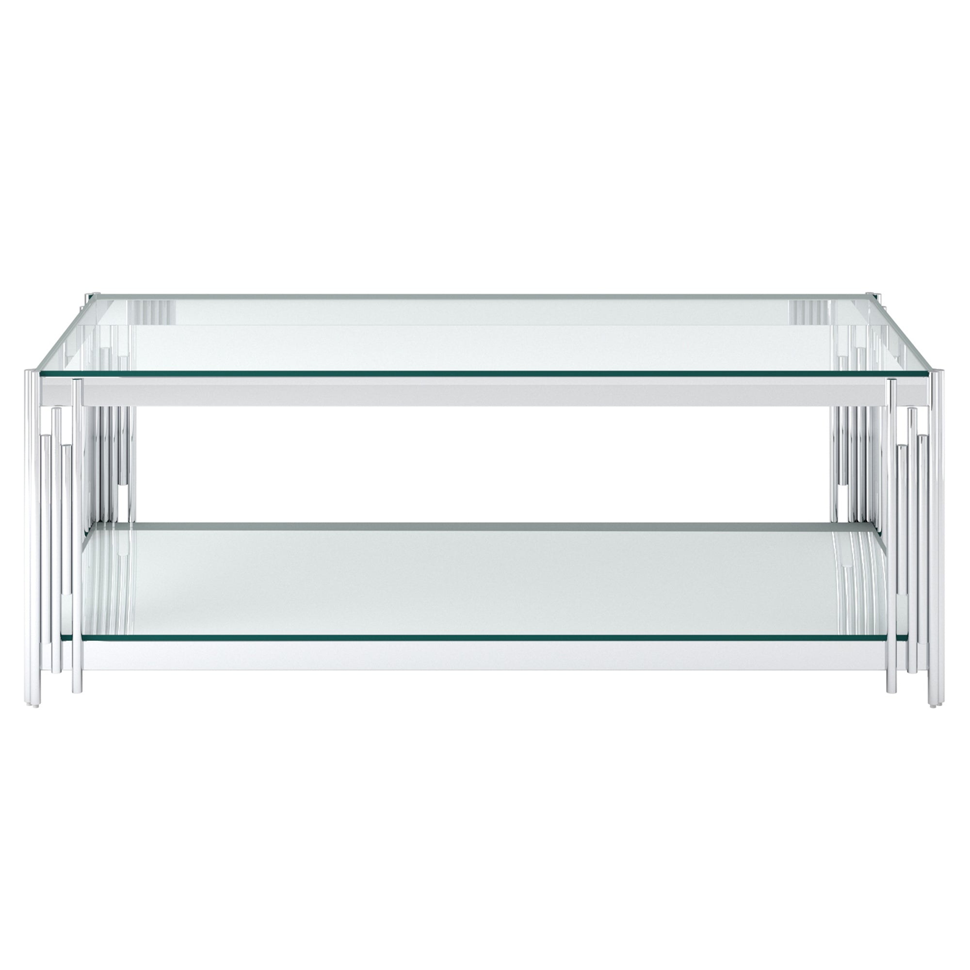 Table basse rectangulaire Estrel en argent