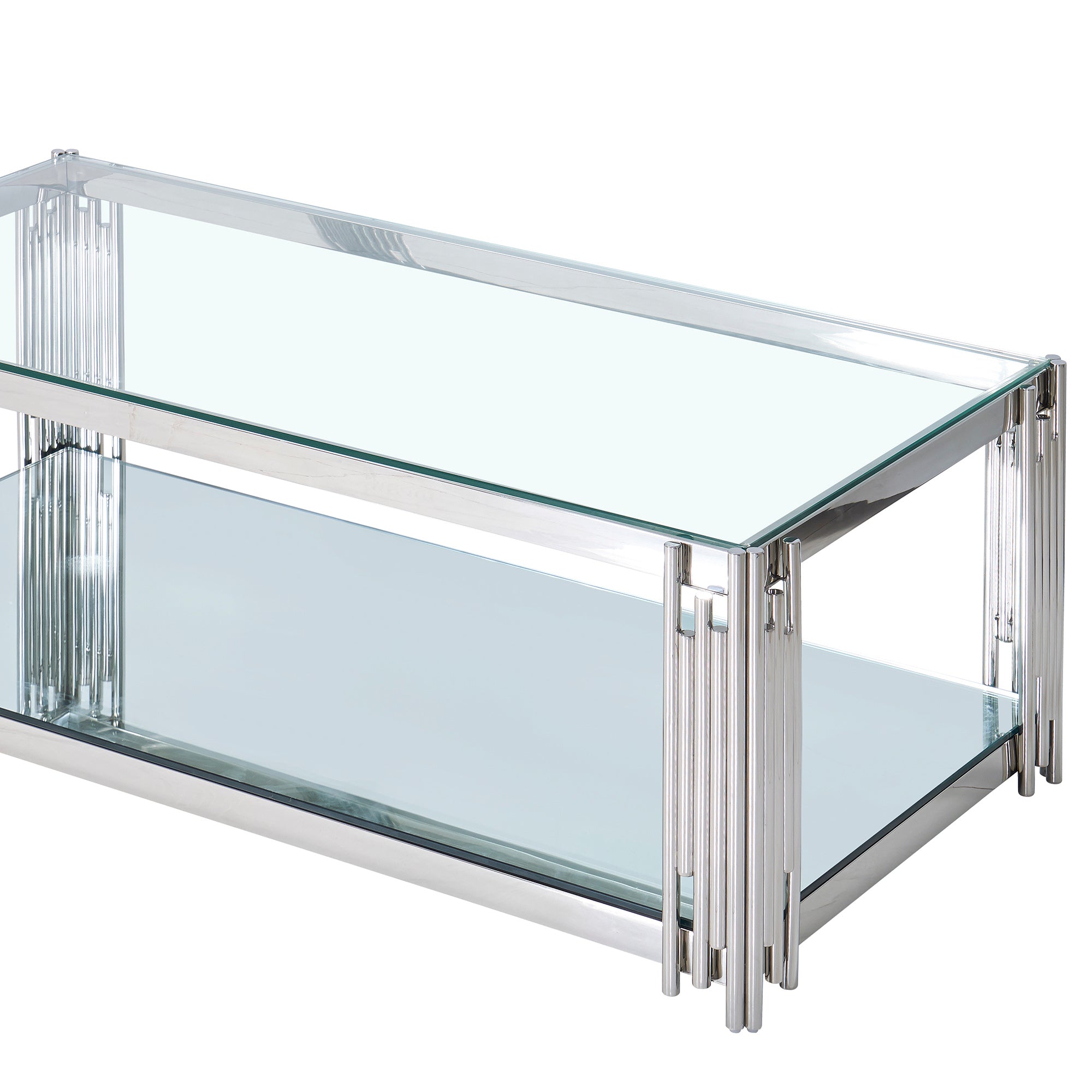 Table basse rectangulaire Estrel en argent